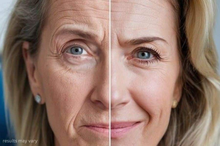 Vergleichsbild der Haut vor und nach der Anwendung von Relivital